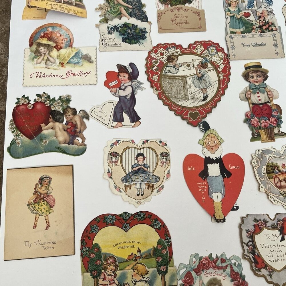Vintage Valentine Card Lot Mechanical Stand Up Die Cut Honeycomb USA Germany - Picture 7 of 16